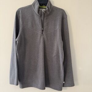 Magellan Men's Loose Fit Gray Quarter Zip Fleece Pullover Jacket M